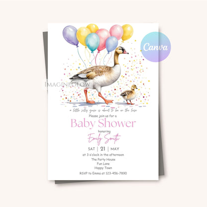 gender neutral goose baby invite
