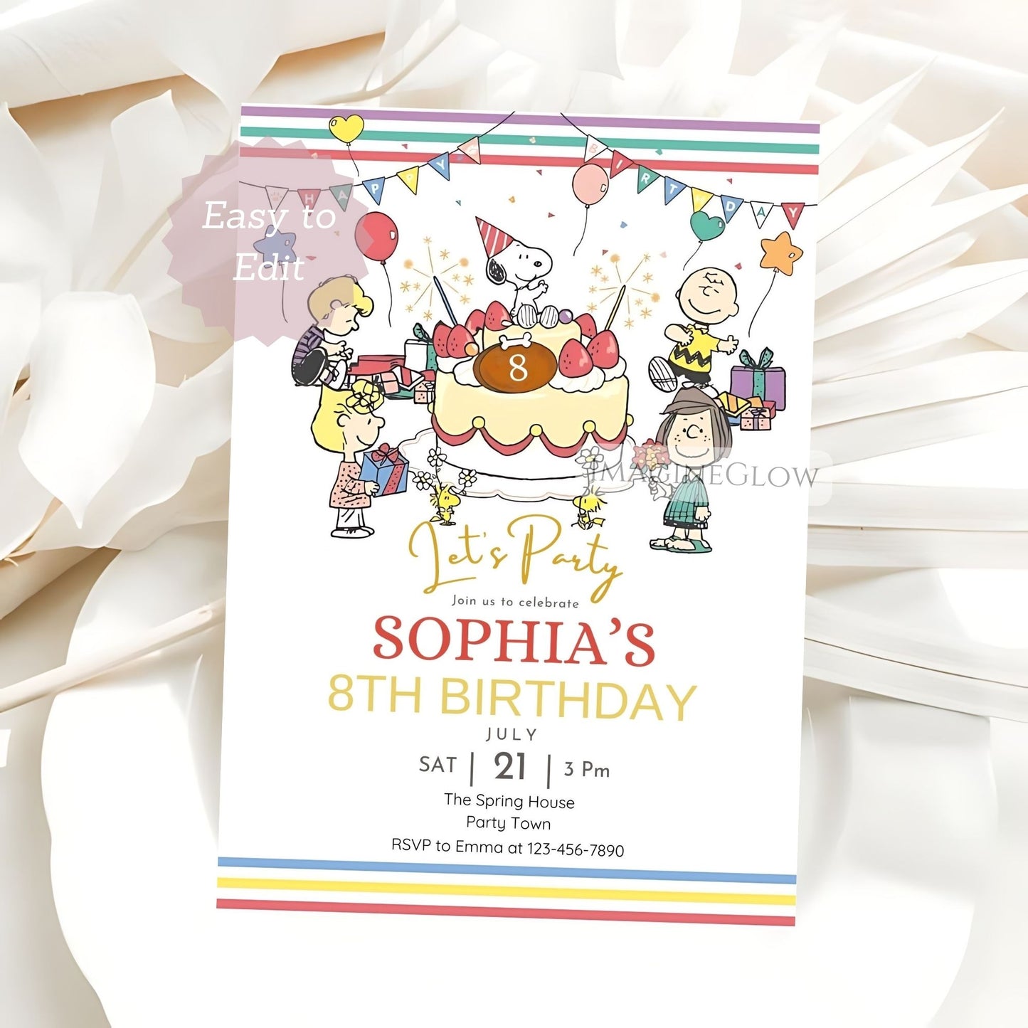 editable snoopy birthday card
printable peanuts birthday invitation

