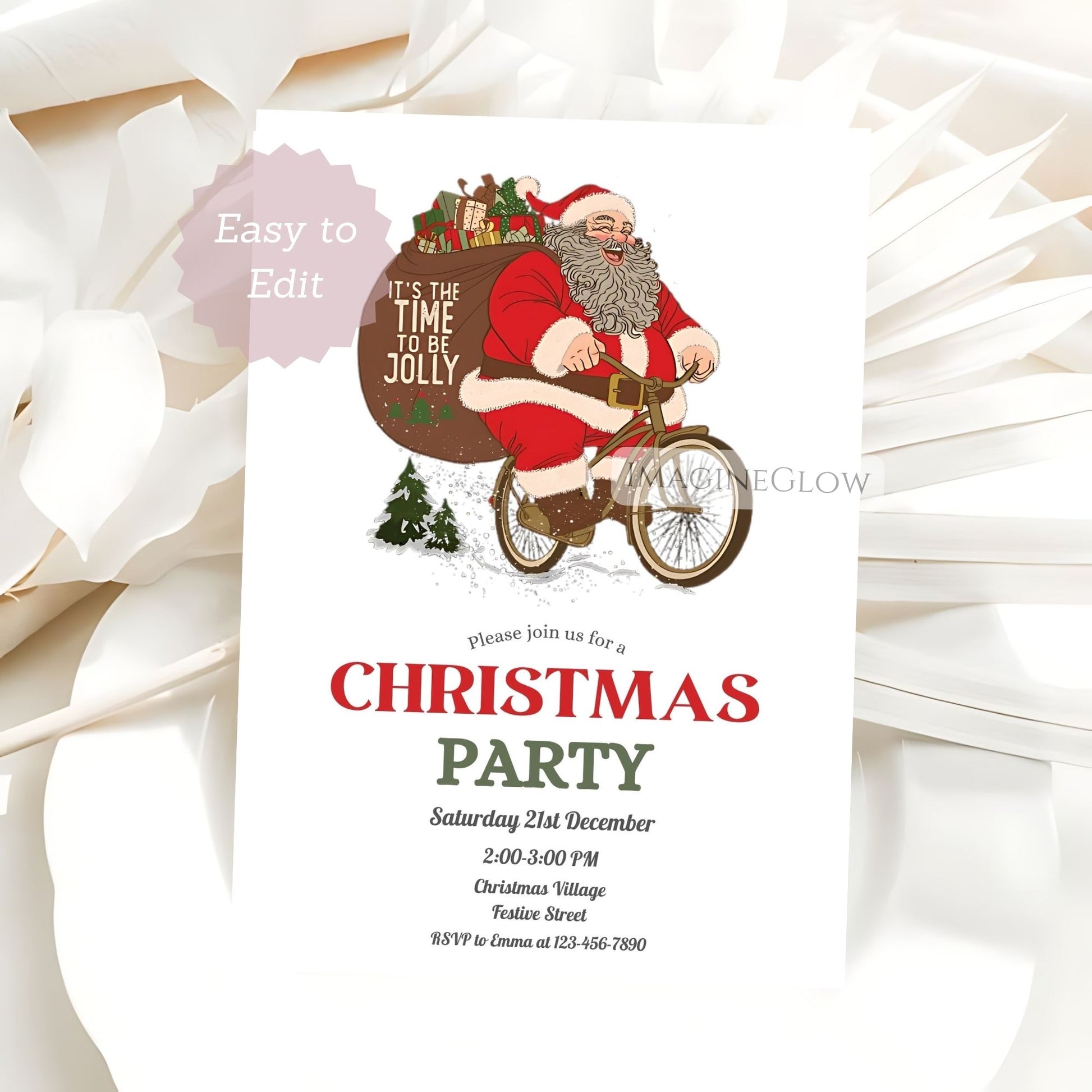 classic santa christmas holiday invitation
retro santa claus winter party invitation
editable vintage santa christmas template
