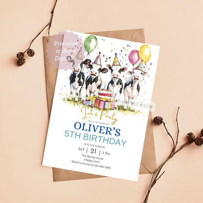 printable cow party invite
