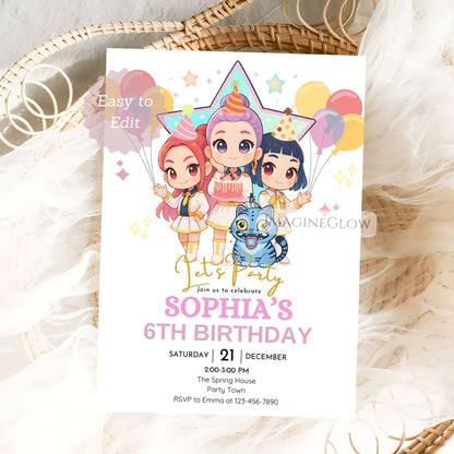 anime style digital party card
