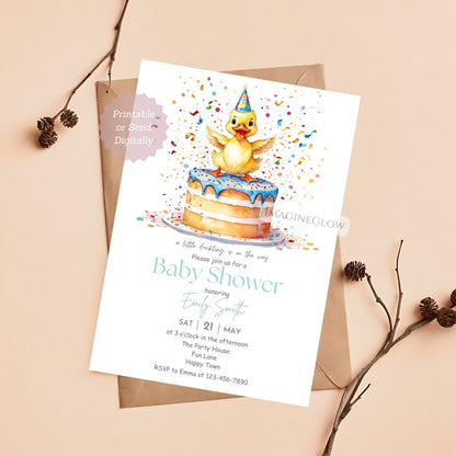 Diaper raffle card for baby boy duck baby shower
