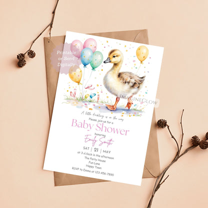 editable duckling baby shower template
