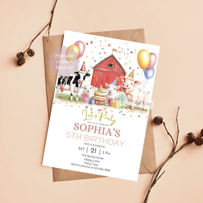 Digital farm birthday invite for toddlers
Farmyard animals party invitation printable
