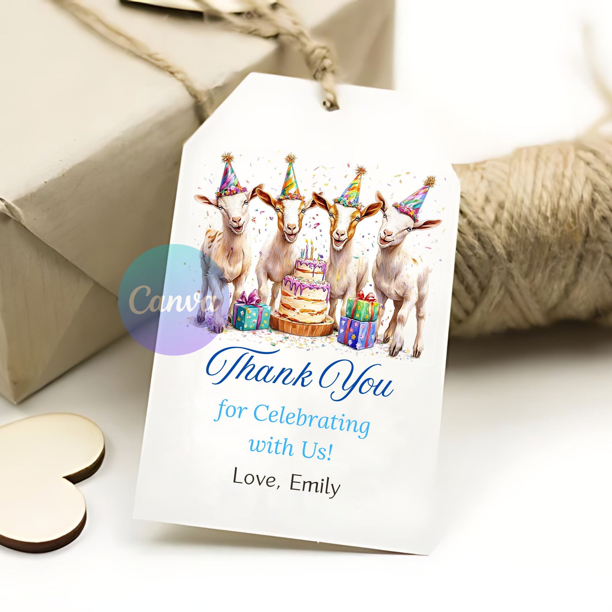 Farm-themed goat gift tag
Barnyard goat printable tags