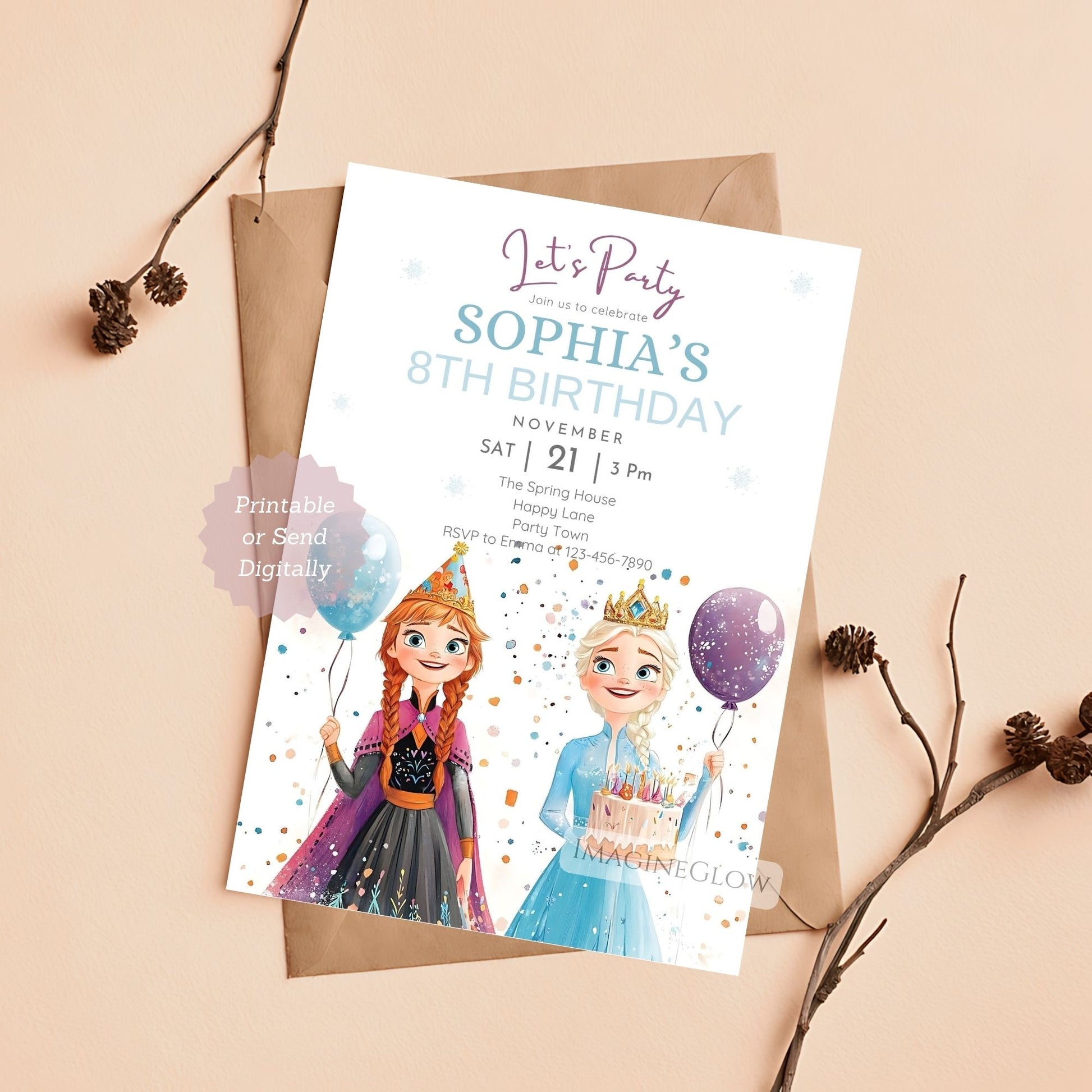 Frozen party printable digital download

