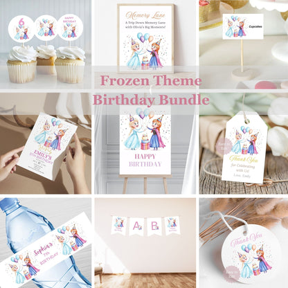 Frozen birthday party bundle with Elsa and Anna
