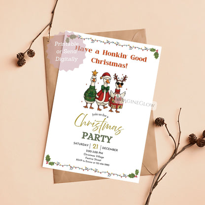 farmhouse christmas party invitation
printable rustic holiday party card
