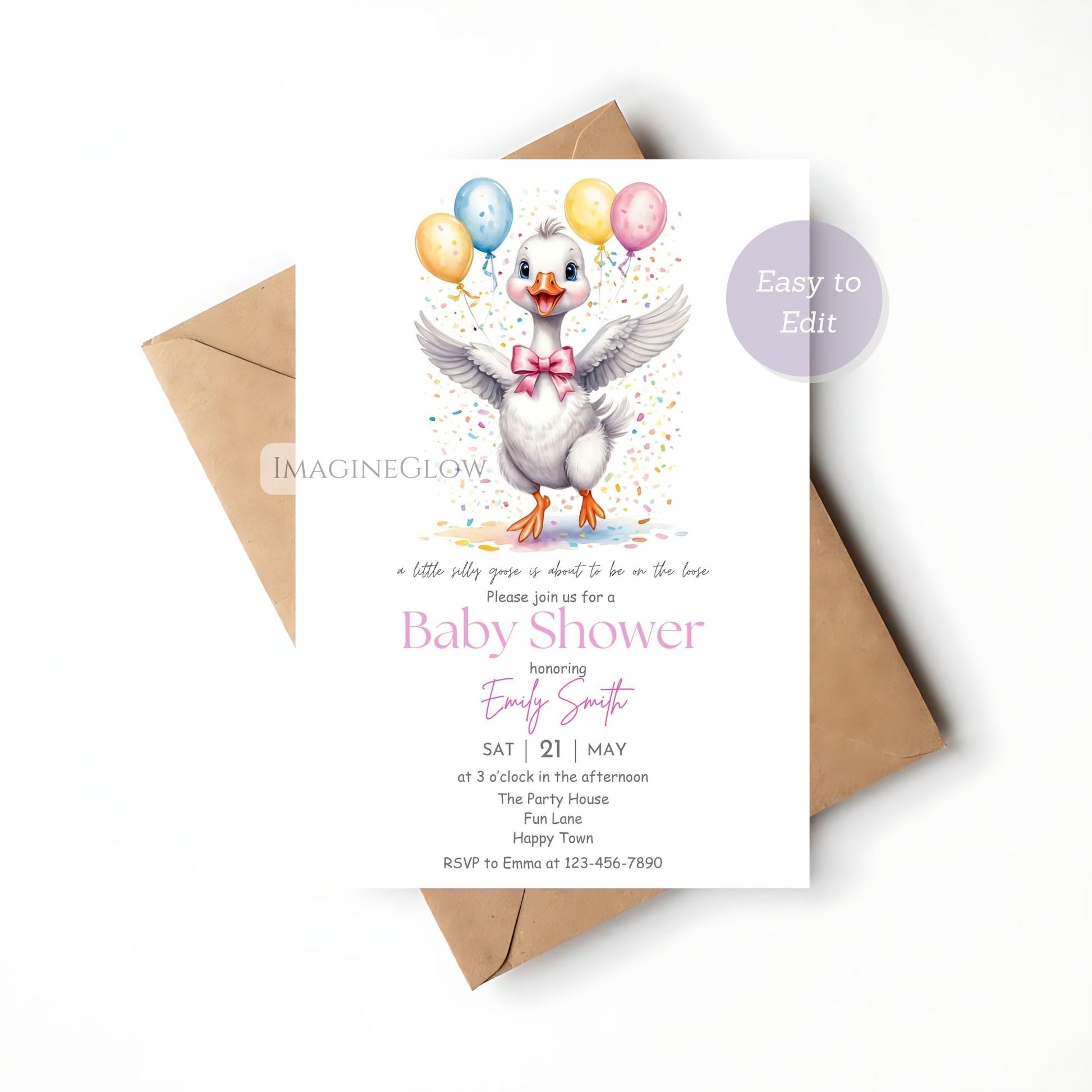 cute countryside baby shower invite
