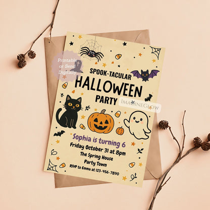 spooky cute october birthday invite
digital halloween birthday template
