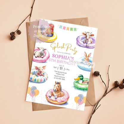 tropical farm animal birthday invite
editable horse birthday card
