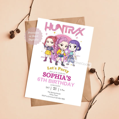 editable kpop demon hunters invitation
printable kpop birthday invitation
