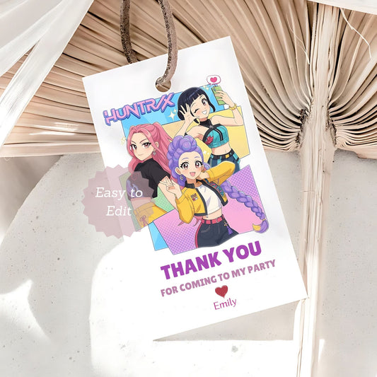kpop party favor tags editable and printable
