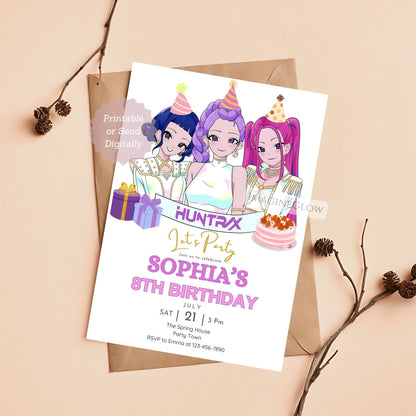 huntrix kpop birthday invite
