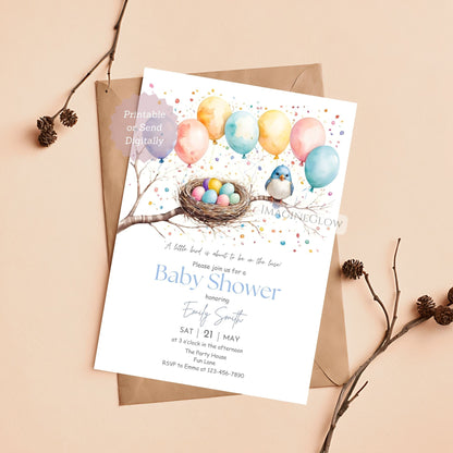 forest animals baby shower invitation
