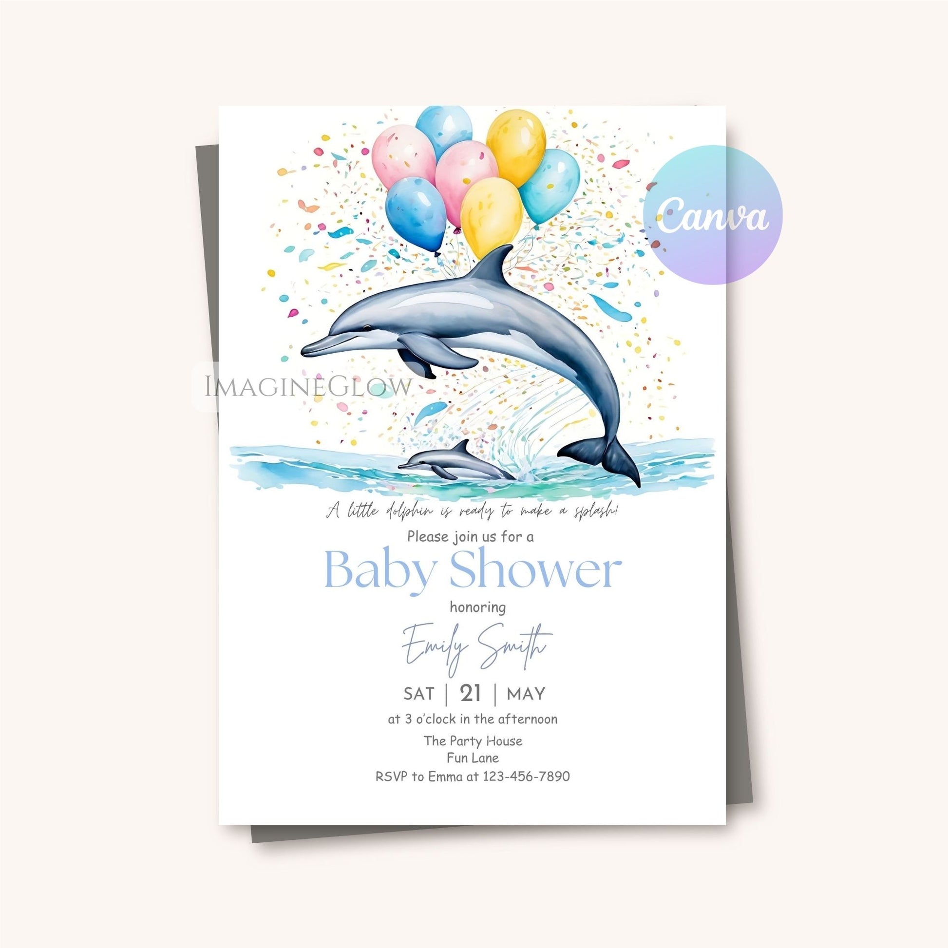 editable baby shower invitation dolphin
nautical dolphin baby shower design
