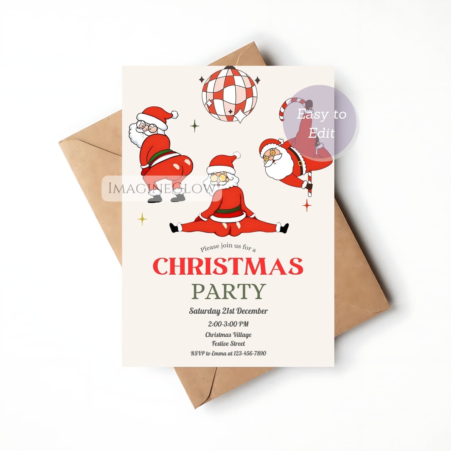 vintage santa christmas party invitation printable
editable santa claus holiday party invite
