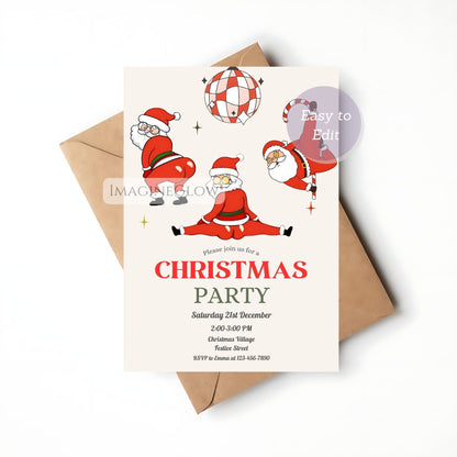vintage santa christmas party invitation printable
editable santa claus holiday party invite
