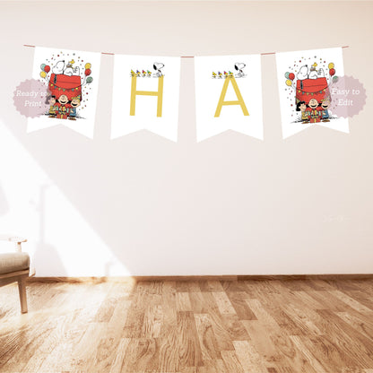 snoopy birthday banner
peanuts party banner bunting
editable snoopy birthday banner
snoopy party decoration printable
peanuts birthday bunting
