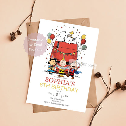 snoopy digital birthday invite
