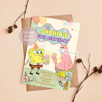 spongebob digital birthday invite
