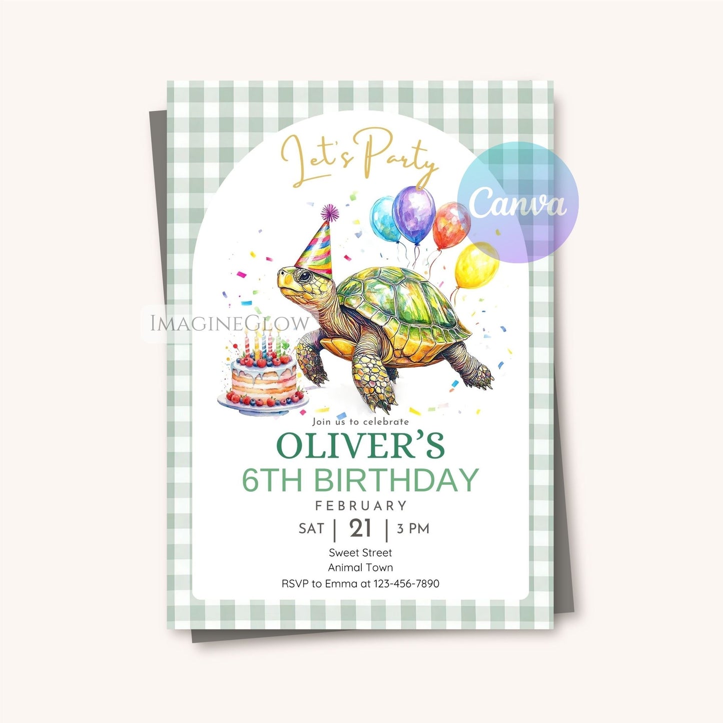 printable sea turtle invite
