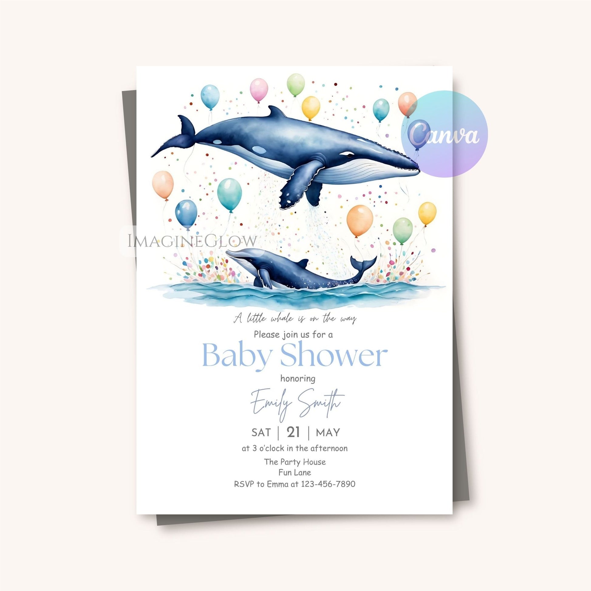 sea animal baby shower invite
