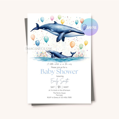 sea animal baby shower invite
