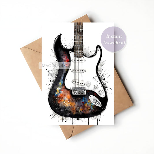 guitar card for music lovers
digital rock birthday card

