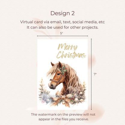 Beautiful horse Christmas card to spread holiday cheer