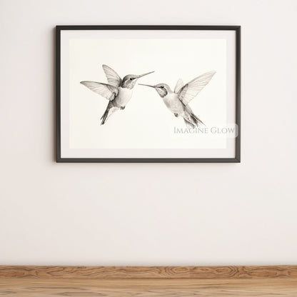 Vintage-style hummingbird sketch for bird lovers.
