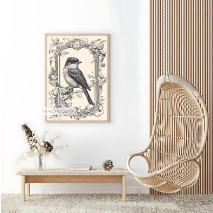 Vintage bird print for nature lovers and collectors.
