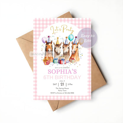 pony theme birthday card
horse themed party invitation
