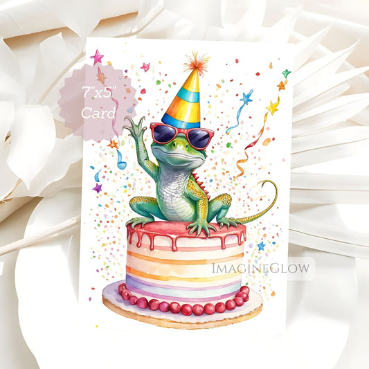 Lizard birthday card
Reptile birthday card
