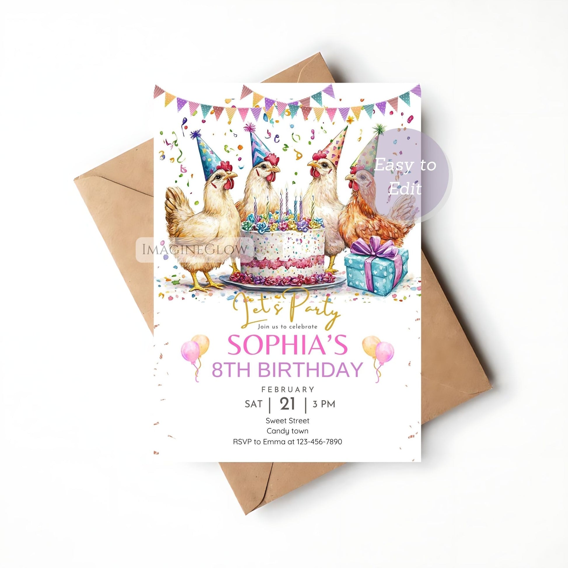 kids barnyard celebration invitation
