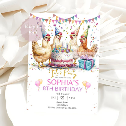 printable chicken birthday card
