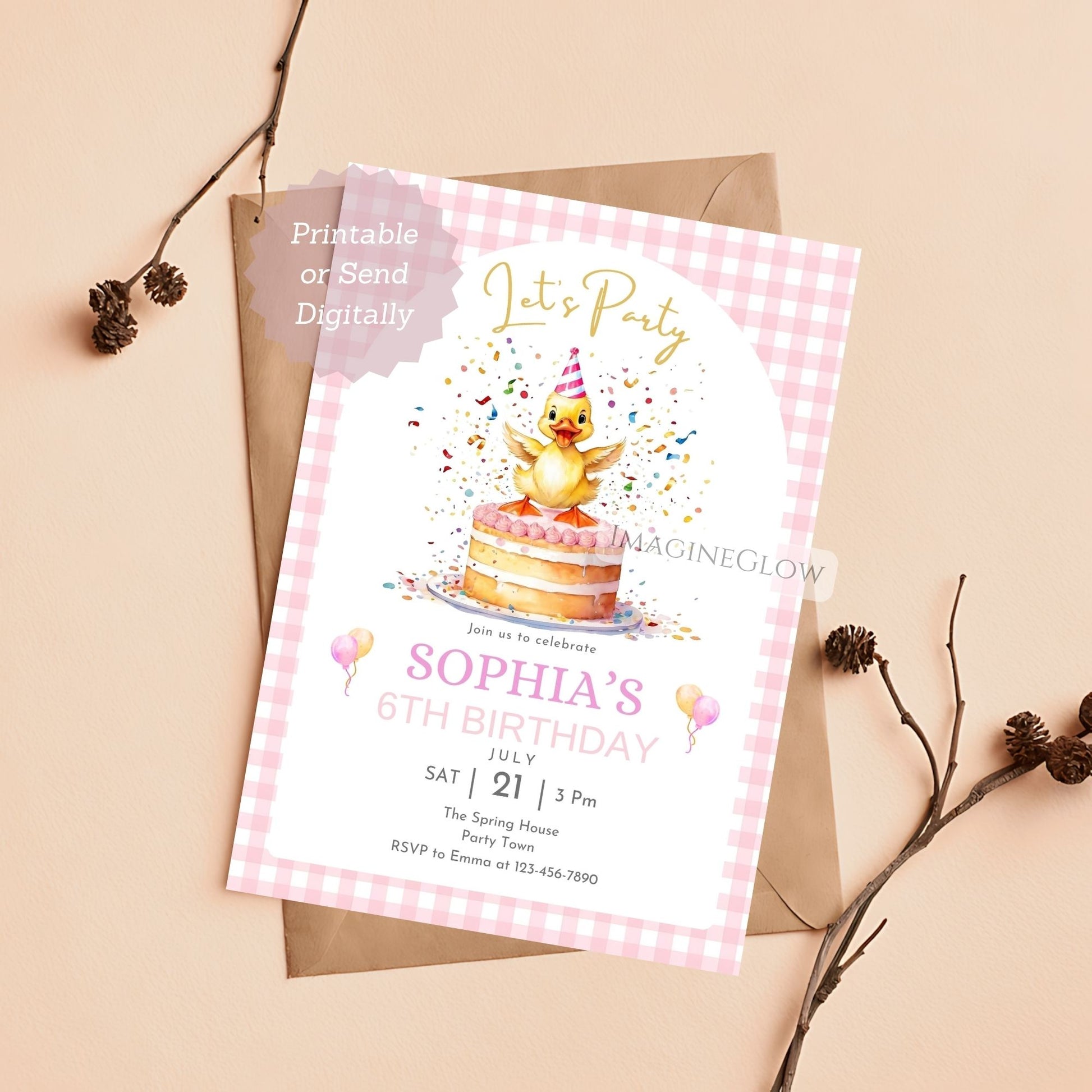 baby duck birthday invitation
farm animal party invite
cute animal birthday card