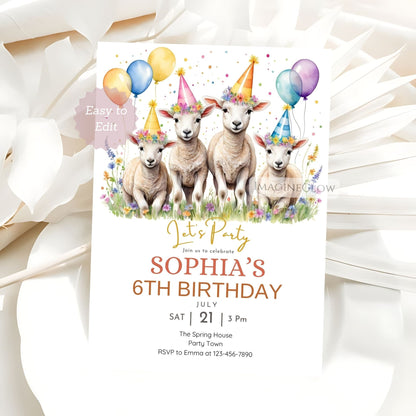 editable wildflower party invite
spring birthday card for kids
