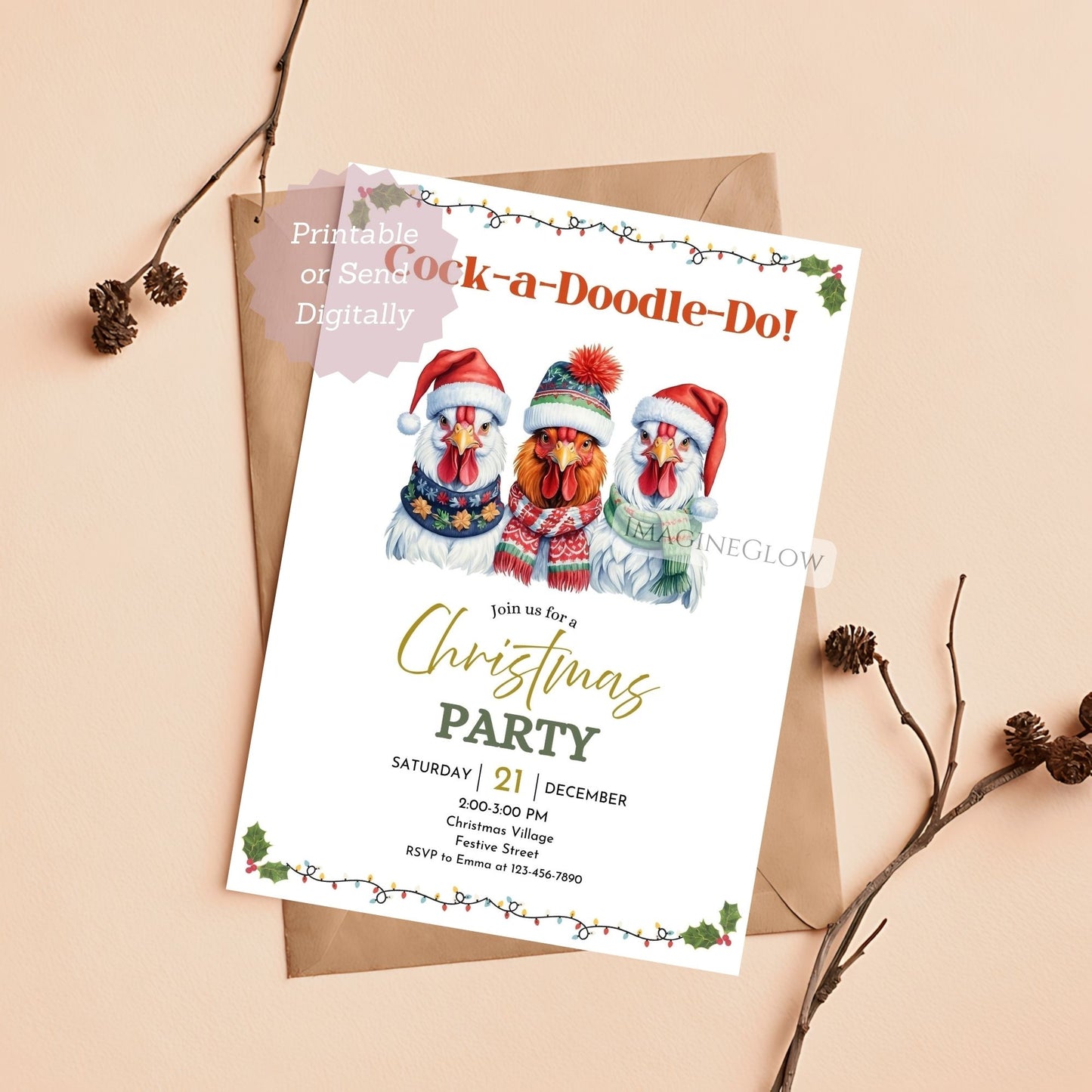 country christmas party invitation design
