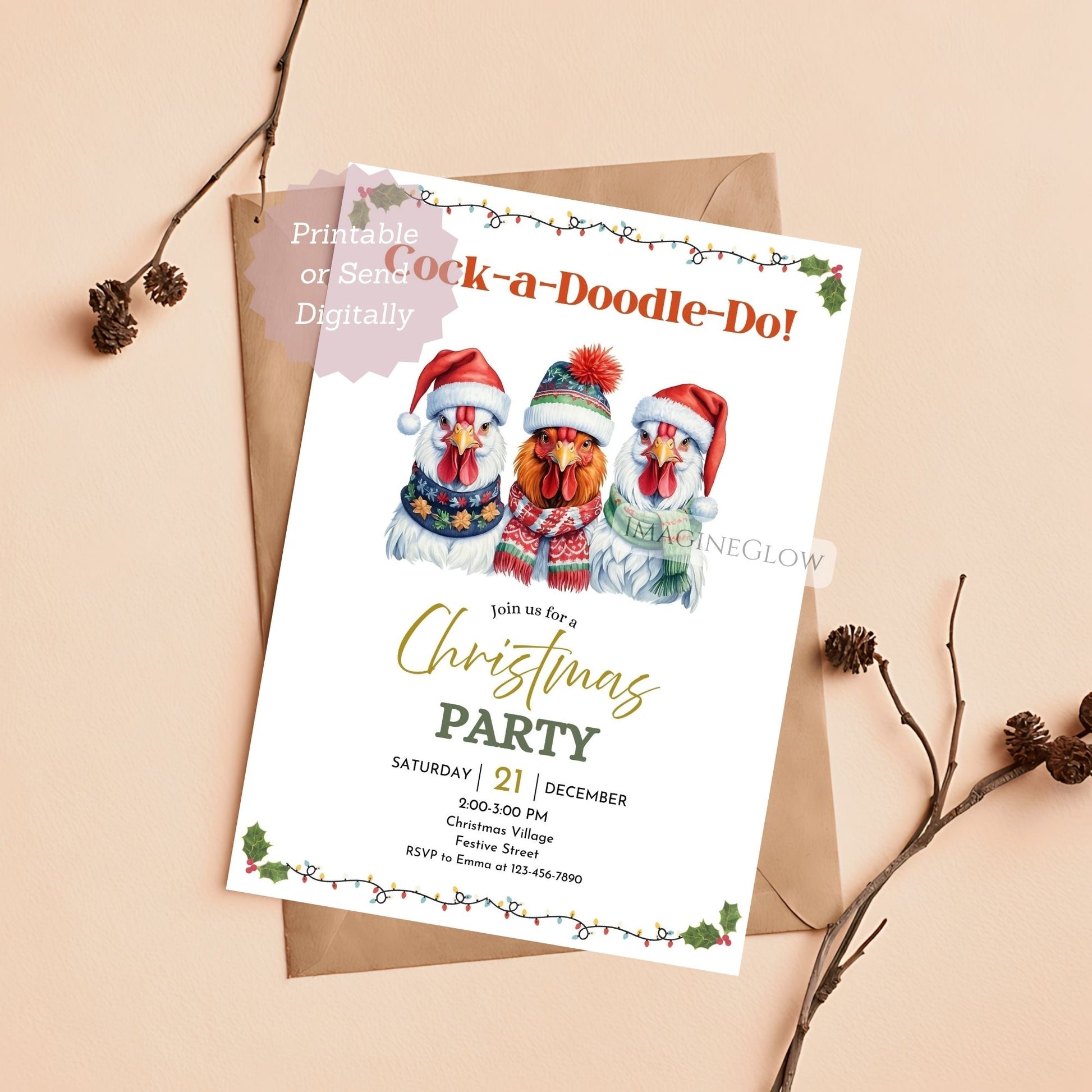 country christmas party invitation design

