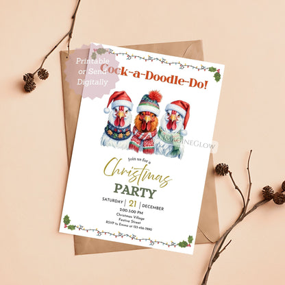 country christmas party invitation design
