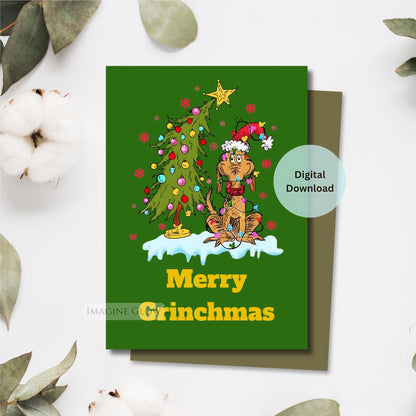 grinch christmas card set of six printable
grinchmas holiday greeting cards printable
