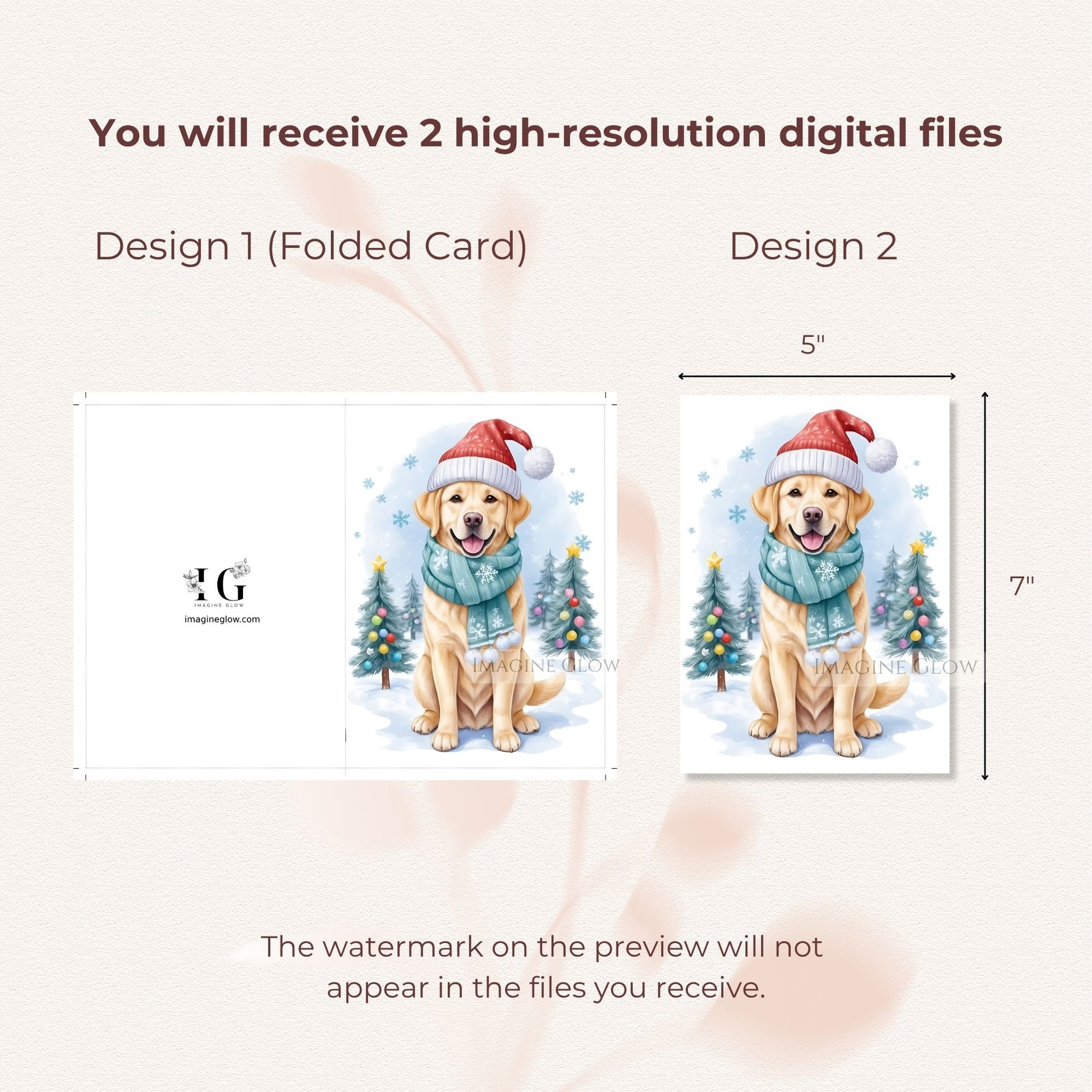 labrador retriever christmas card festive dog design
