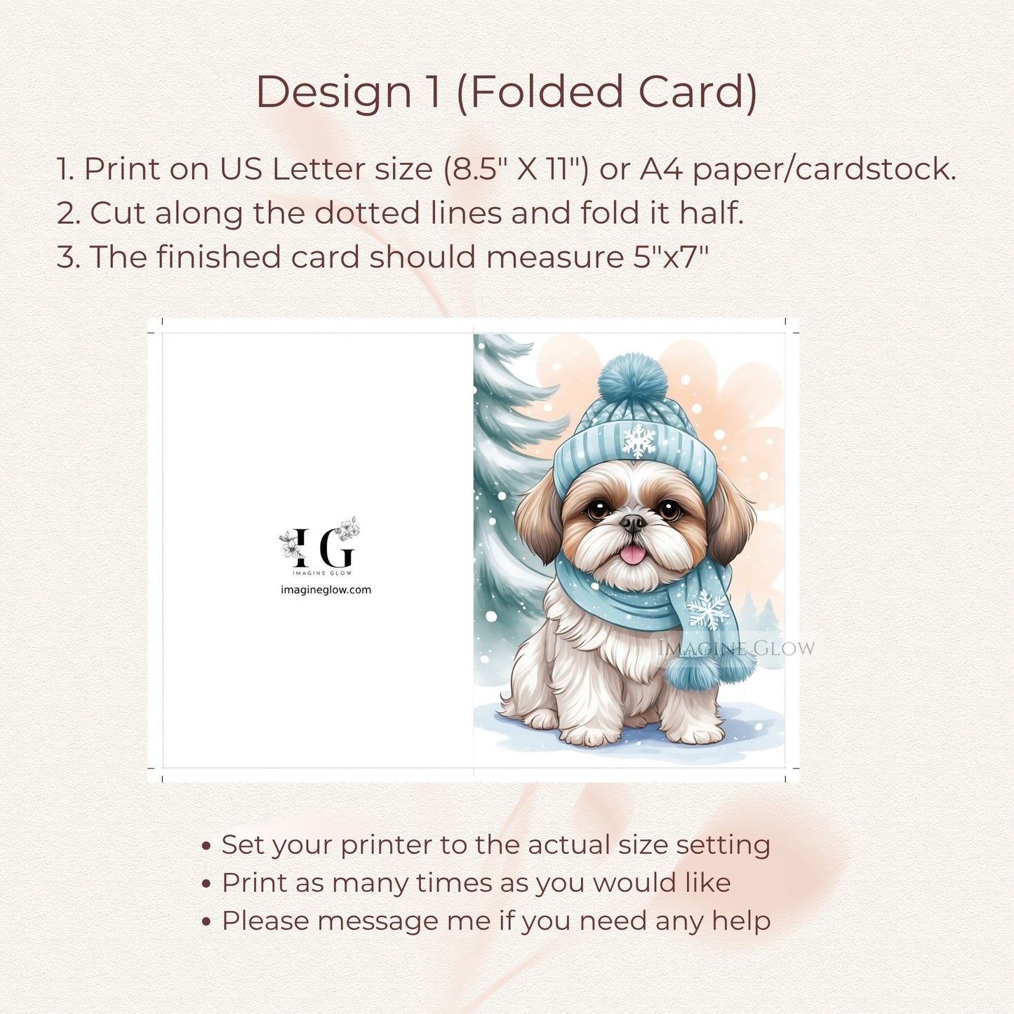 shih tzu christmas card for pet owners

