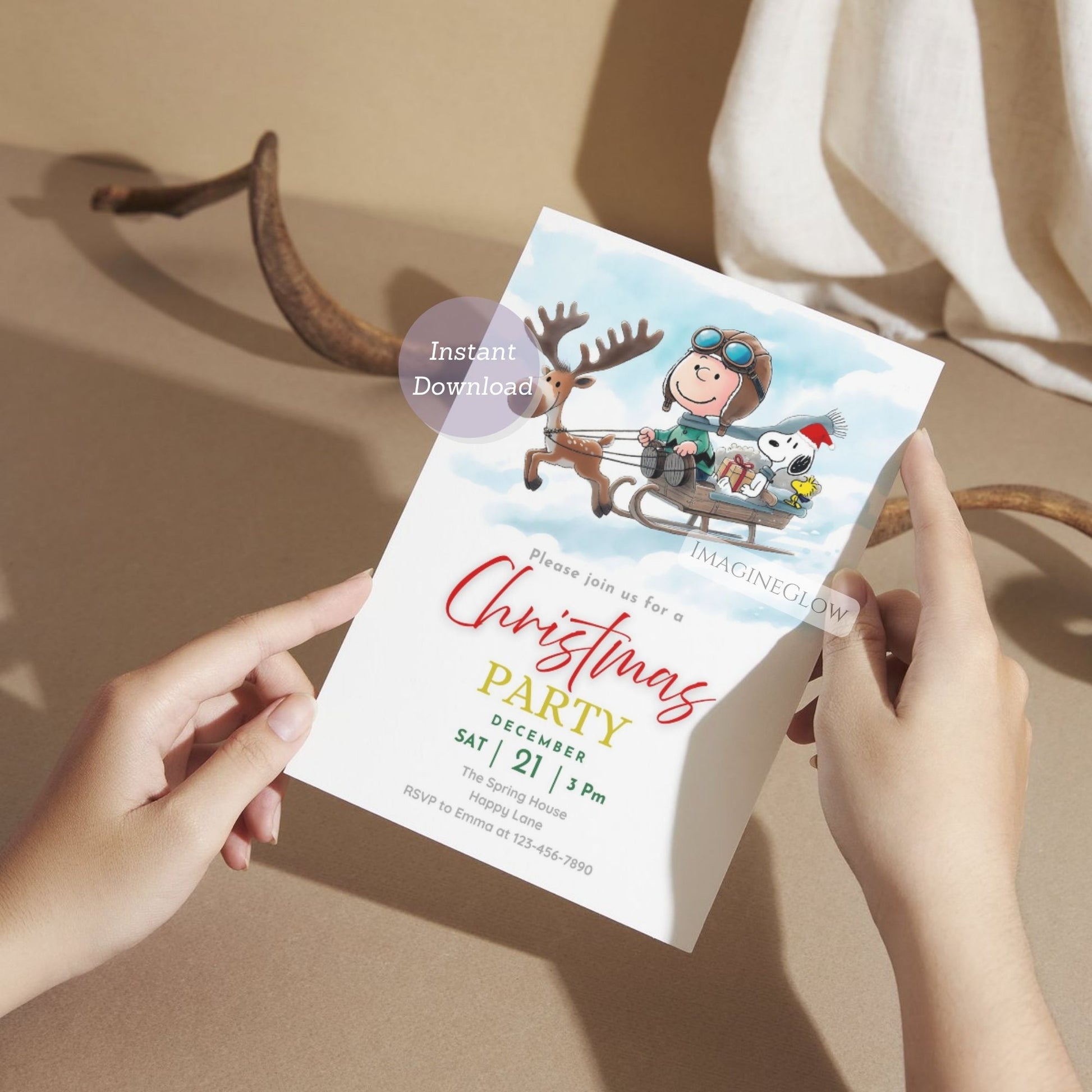 snoopy holiday party template
