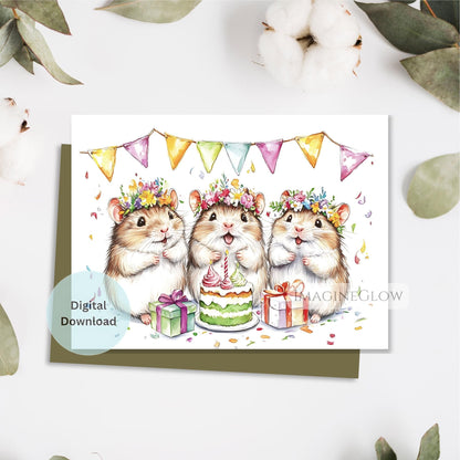 printable hamster birthday card
small pet birthday card
animal lover birthday card

