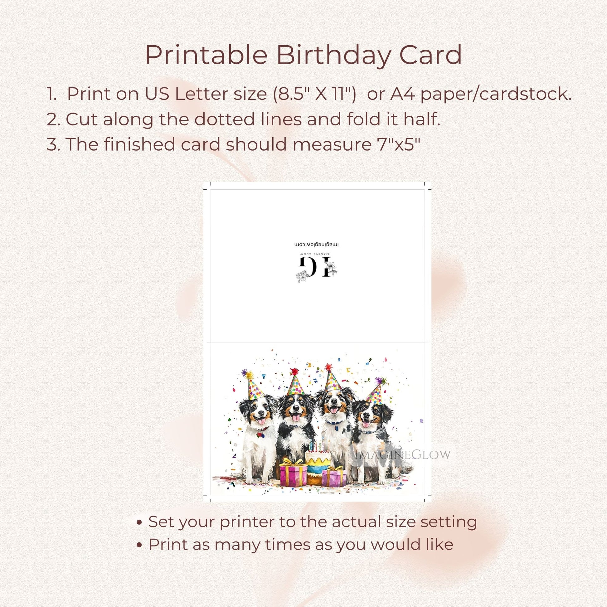 cute miniature shepherd dog birthday
digital birthday card for dog lovers
