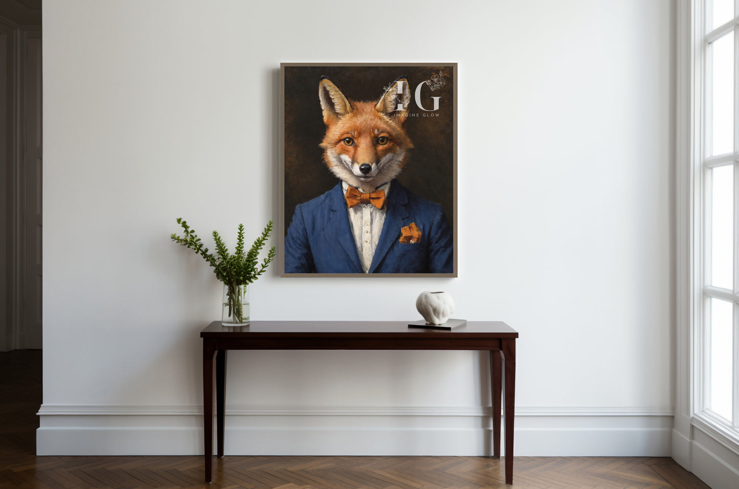 Detailed fox illustration in classic Victorian art style