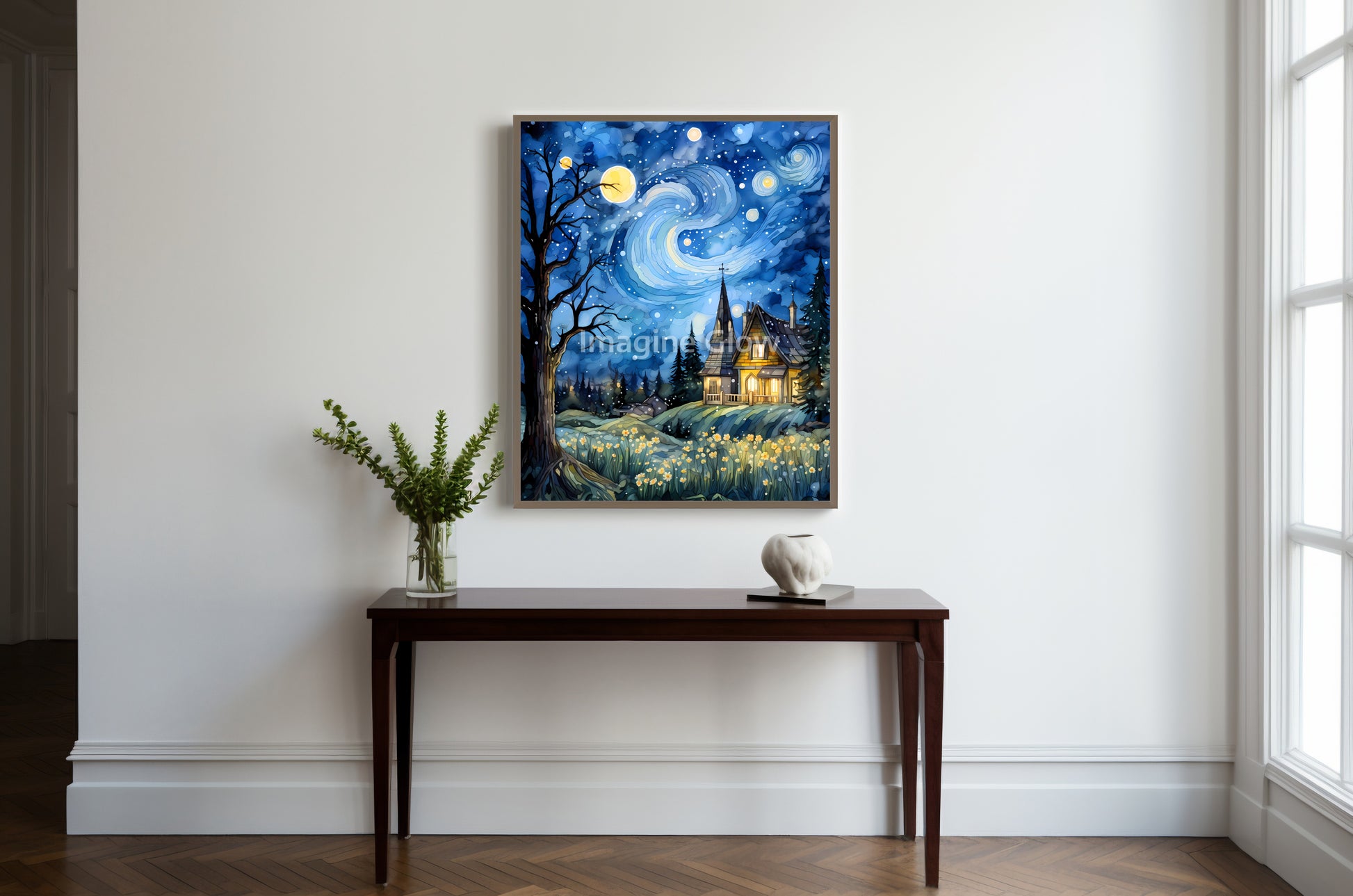 Captivating Starry Night illustration perfect for art lovers