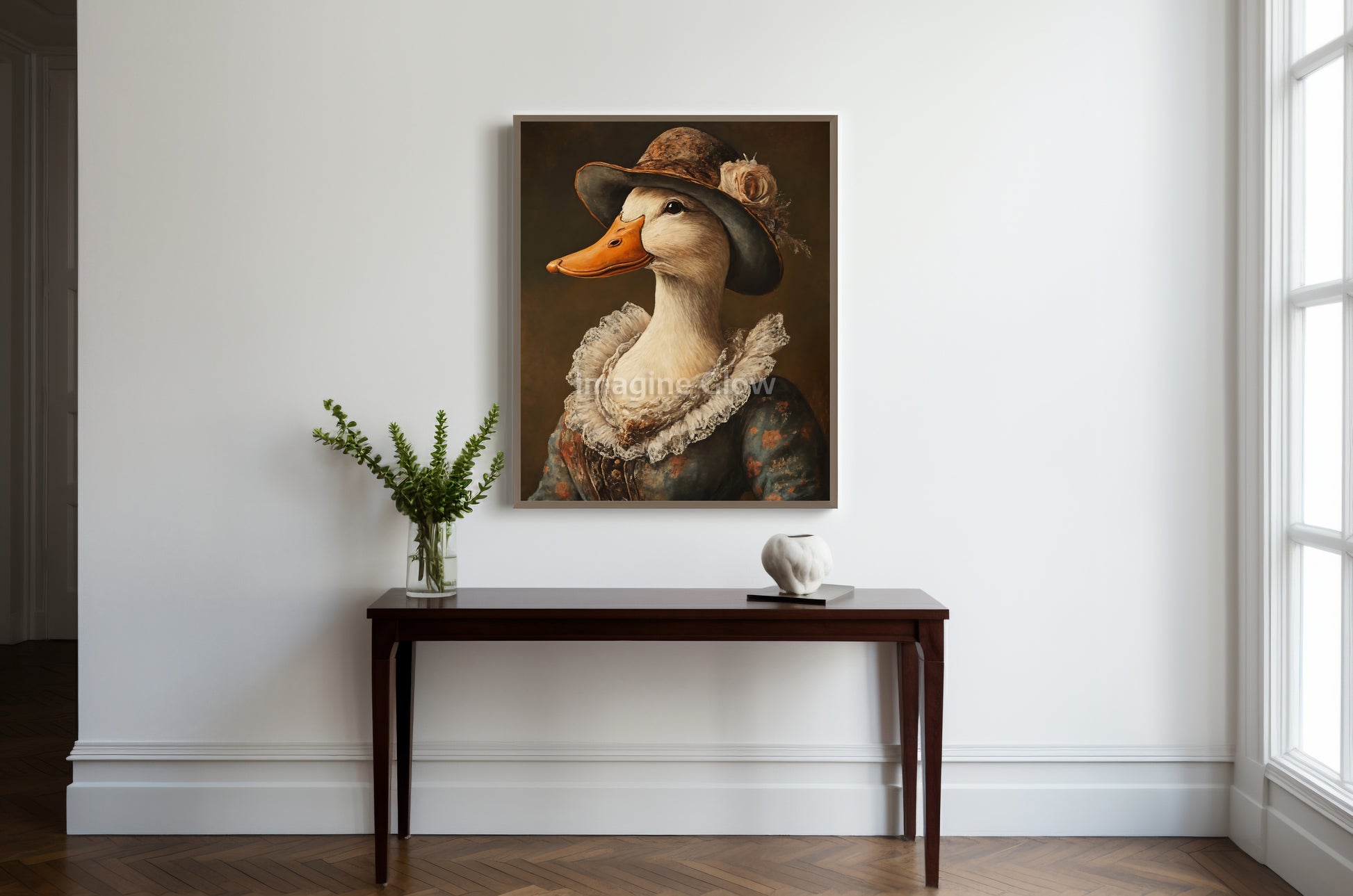 Elegant animal portrait of a duck, perfect for sophisticated home decor